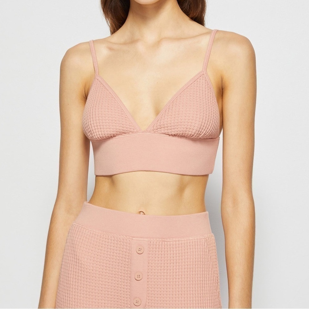 JONATHAN SIMKHAI Juliette Waffle Bralette In Chai